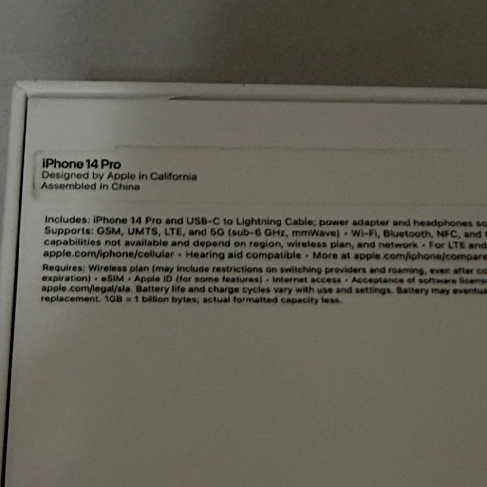 Apple IPhone 14 Pro Box Only